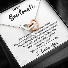To My Soulmate Necklace Gift For Girlfriend Wife Birthday Gifts Christmas Gifts