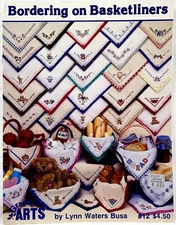 1988 GIA Bordering On Basketliners 12 Cross Stitch Pattern Book Vintage 15884