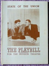 Playbill - State of the Union -  Dec. 1, 1945 Hudson Theater - With Ticket Stubs
