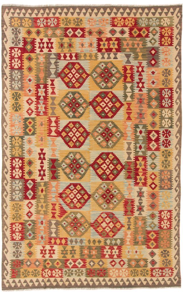 Carpetfine Tappeto Kilim Afghan - 193x301 cm Multicolore - Tessuto a mano - Ge Carpetfine Tappeto Kilim Afghan - 193x301 cm Multicolore - Tessuto a mano - Ge