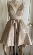 WINDSOR Women's Junior Hi Lo Flare Dress Light Gold NWT Size XS
