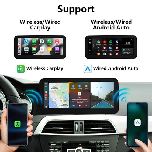 Pantalla táctil inalámbrica Carplay de 12,3"" Android estéreo automático para Benz C W204 NTG4,5 4. - Imagen 7 de 14
