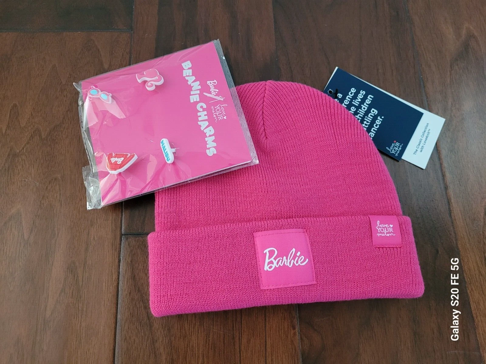 NWT Barbie X Love Your Melon Baby Beanie + Barbie Beanie Charms