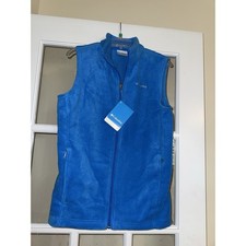 NEW Columbia Boys Blue Full Zip Fleece Vest Steens Mt Youth LG