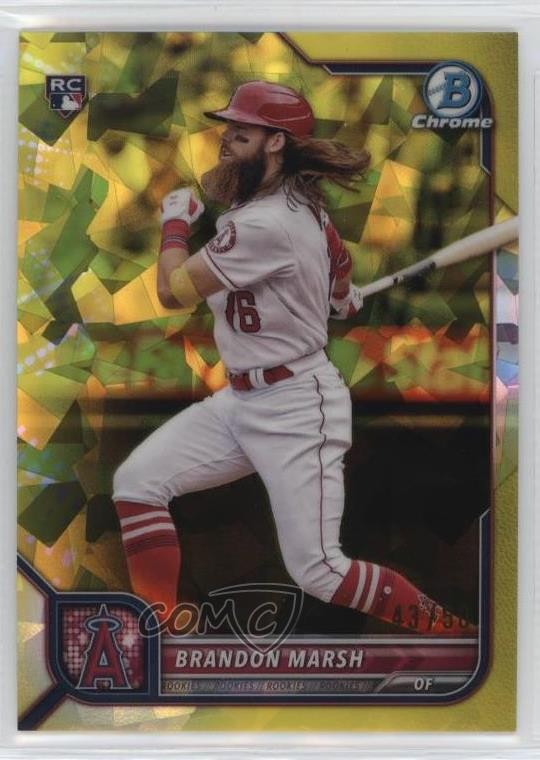 2022 Bowman Chrome Sapphire Edition Yellow /50 Brandon Marsh #70 0g27