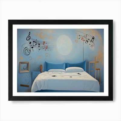 Musik Noten Kunstdruck gerahmt Wand A gerahmt Wandbild Poster Leinwanddruck Bild