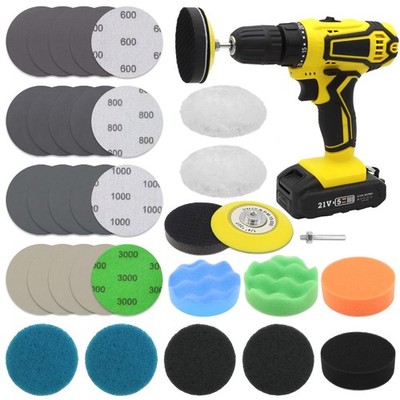 Car Headlight Restoration Kit  32PCS Polishing Discs, Buffing & Scouring Pads