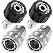 4Pcs Pressure Washer Adapter Set,  Connect Kit, M22 14mm to M22 Metric9049