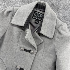 Rothschild Tailored Coat Girls Size 6 Gray Double Breasted Wool Blend Silver