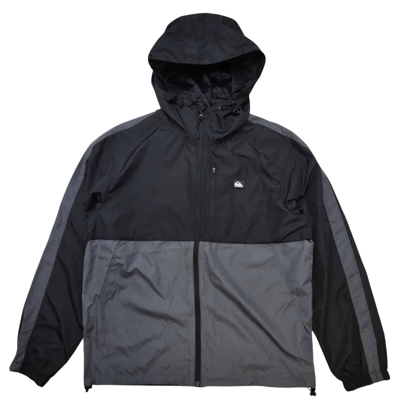 Quicksilver Men's Dry Flight Windbreaker Size Large Black Onyx Hooded Full-Zip image 1