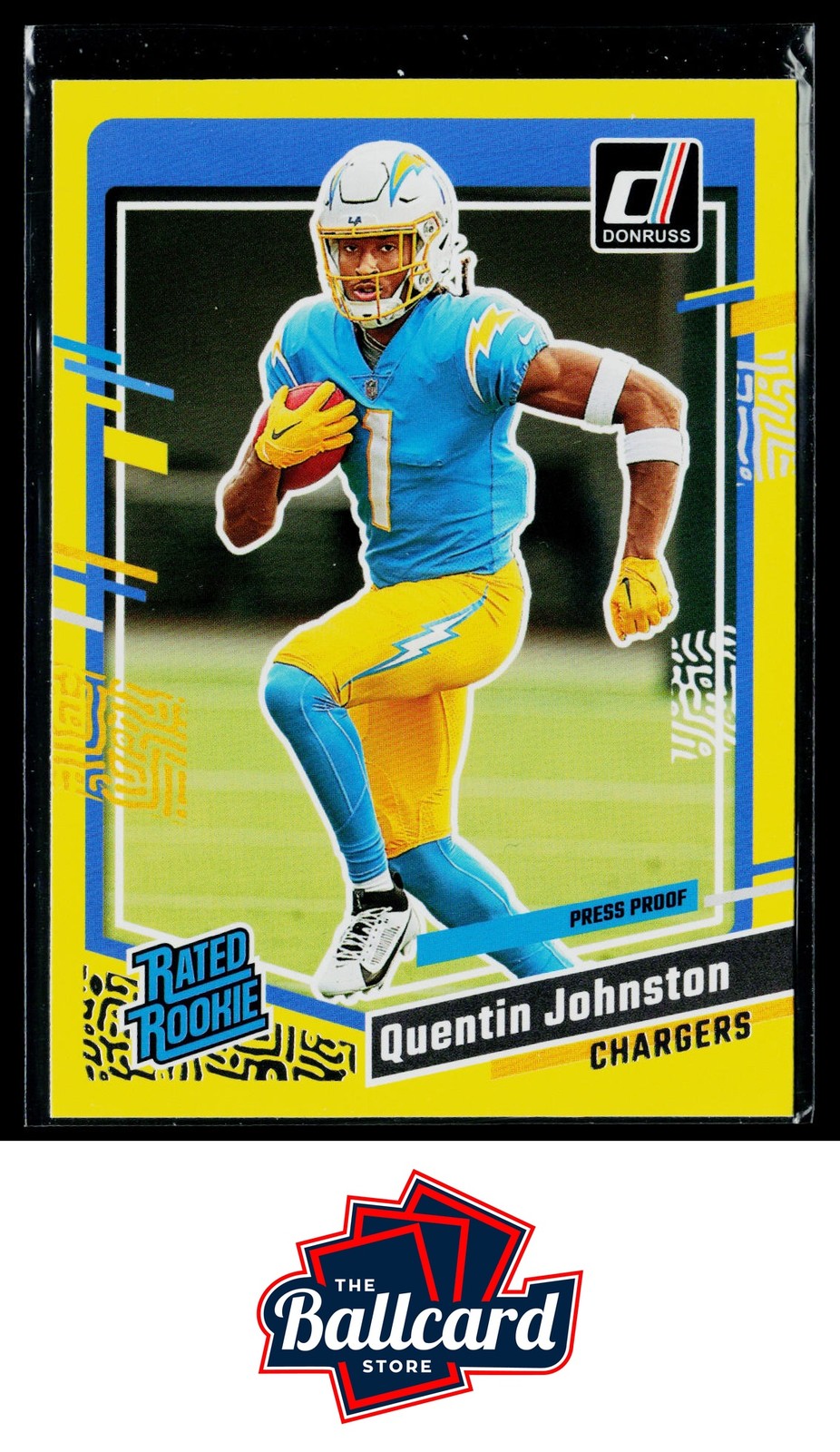 2023 Donruss #353 Quentin Johnston Press Proof Yellow