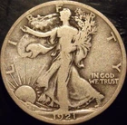 1921-S Walking Liberty Half Dollar Choice Original VG/Fine