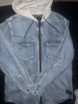 Levi's Justin Timberlake Fresh Leaves Mens Blue Denim Zip Hoodie Jacket Medium