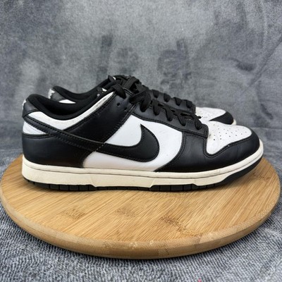 Nike Dunk Low Retro Shoes Mens Size 8.5 Black White Leather Sneakers DD1391-100