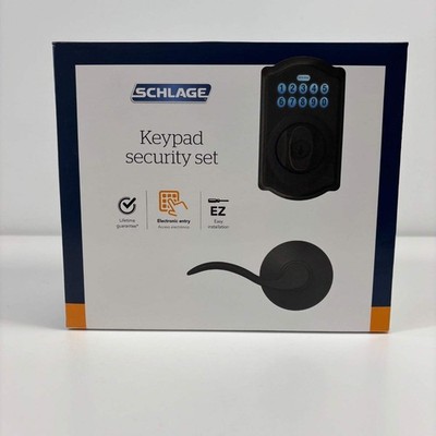 New Schlage V Cam 716 ACC Keypad Security Set Door Lock w/ Handle Black FBE365