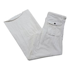 Johnny Was Jeans Womens 29 The Braided Wide Leg Off White Denim Raw Hem