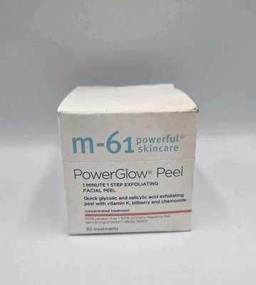 M-61 Power Glow Peel 1 Minute 1 Step Exfoliating Facial Peel 30 Treatments NIB