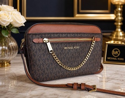 MICHAEL KORS Umhänge Tasche JET SET ITEM LG EW ZP CHAIN XBODY brown