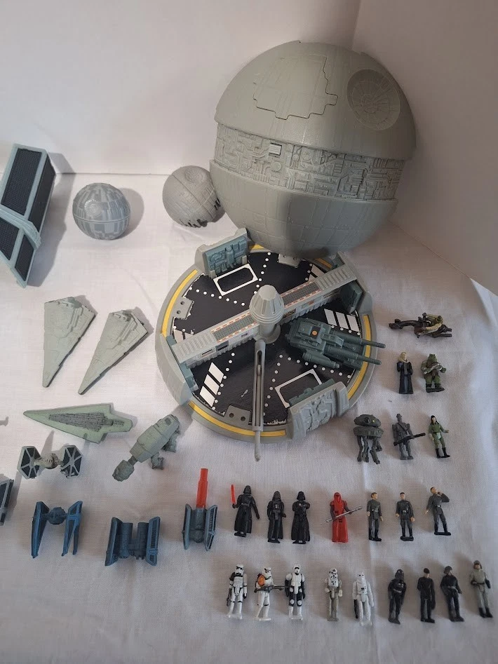 Lote VINTAGE Star Wars Micro Machines Action Fleet 1" Figuras Galoob Death Star - Imagem 4 de 4