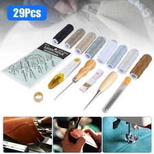 29PCS Heavy Duty Sewing Repair Kit w/ Waxed Thread and Needles for DIY Projects