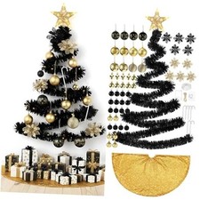 91 Pcs DIY Wall Christmas Tree Kits, 66 Ft Xmas Garland Star Topper Tree