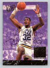 KARL MALONE 1993-94 Fleer Ultra CAREER HIGHLIGHTS Autograph #2 FLEER Stamp
