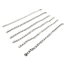 5" Silver Pewter Threader Chains 5x4mm 6pcs Earring Making Supplies DIY