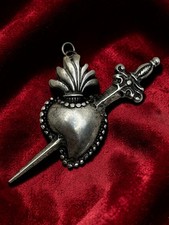 Cuore addolorata ex voto barocco ReturnToBaroque fiamma 7x7 cm