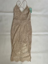 Forever 21 NWT Beige Laced Slit Strappy Midi Dress Women’s Small Boho Romantic
