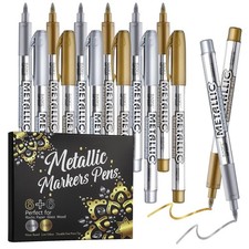 12 Pack Metallic Markers Pens, Water Based 1 Count Pack of 1 , 12 Colors