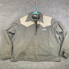 Vintage Protexall Case IH Mechanic Jacket Grey Western Yoke Lined USA