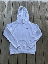Nike Sportswear Essential Fleece Hoodie Womens XS Gray Pullover Jumper