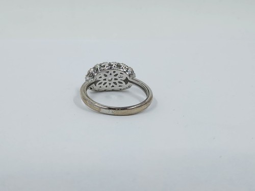 Epiphany Diamonique Three Stone CZ Design Ring Platinum Plated - Picture 5 of 10