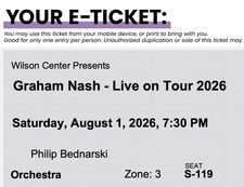 Graham Nash - 4 concert tickets - Wilmington, NC - August 1st - Wilson Center