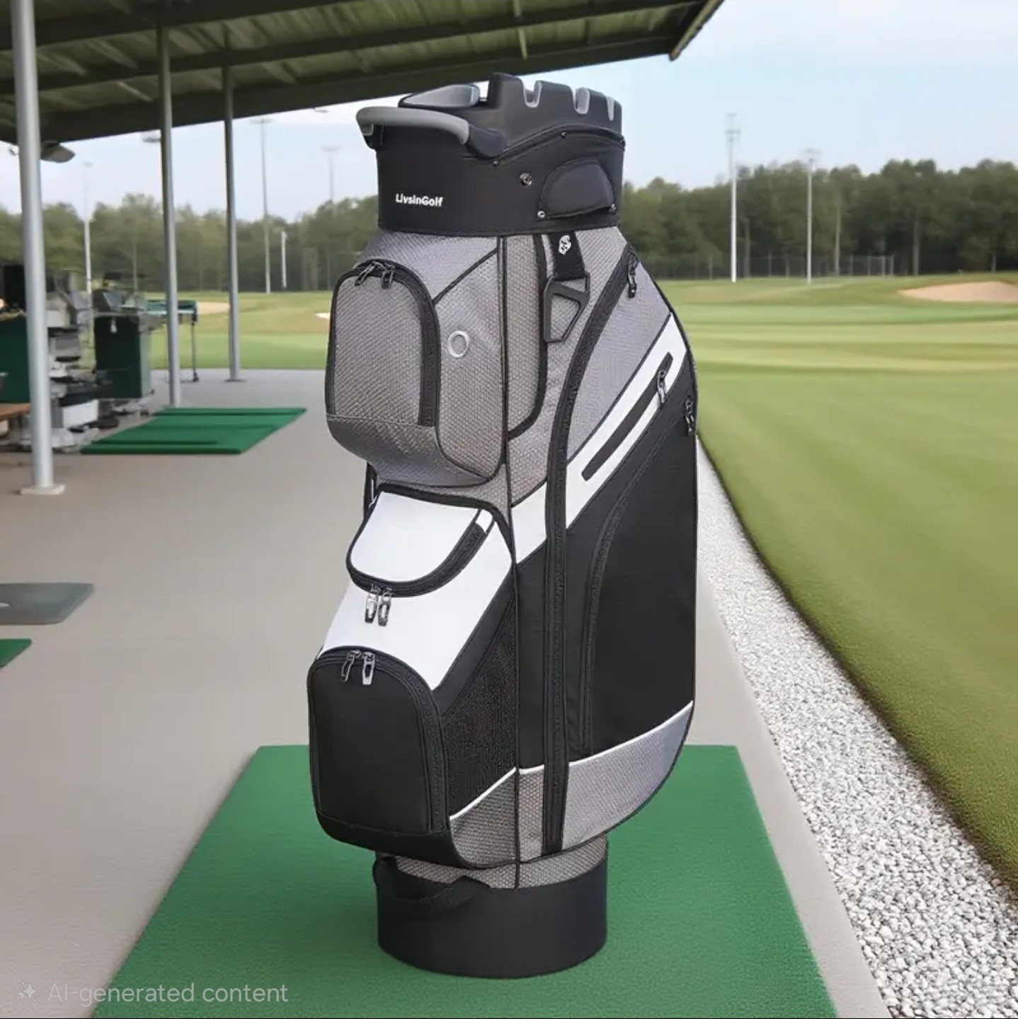 Cart Bag With Handles & Rain Hood (gray/black)