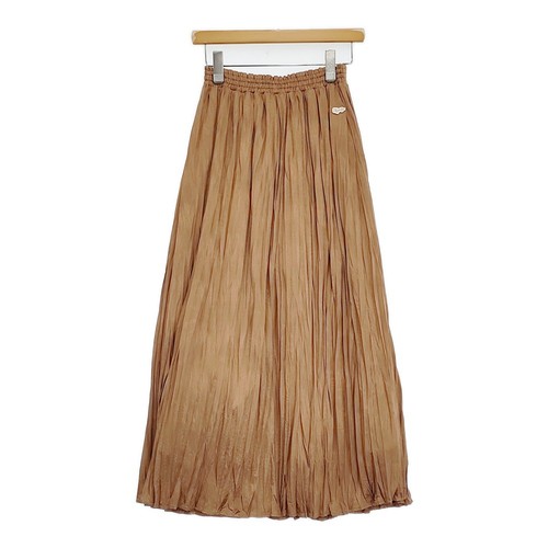 VIVIENNE TAM WLC Washer Pleated Long Skirt Size 38 (11175321) Brown 6-0210M♪