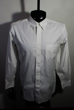 BROOKS BROTHERS White Checked "Madison" Long Sleeve Dress Shirt Size 15.5/35 NEW