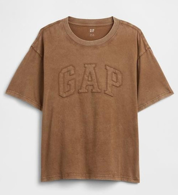 Gap Shirt Mens Medium Brown Boxy Tee GAP Logo Everyday Soft Relaxed Fit $35 MSRP
