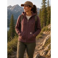Carhartt Womens Clarksburg Full Zip Hoodie Blackberry Heather Purple M 102788
