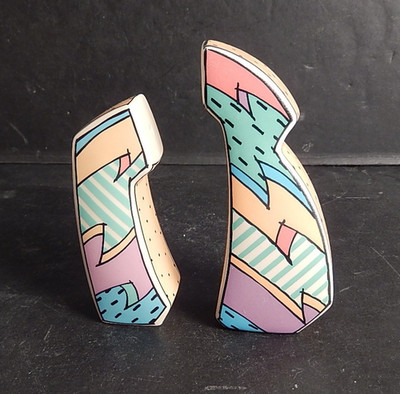 Vintage 1980s Rosenthal Studio Line Dorothy Hafner FLASH Salt & Pepper Memphis