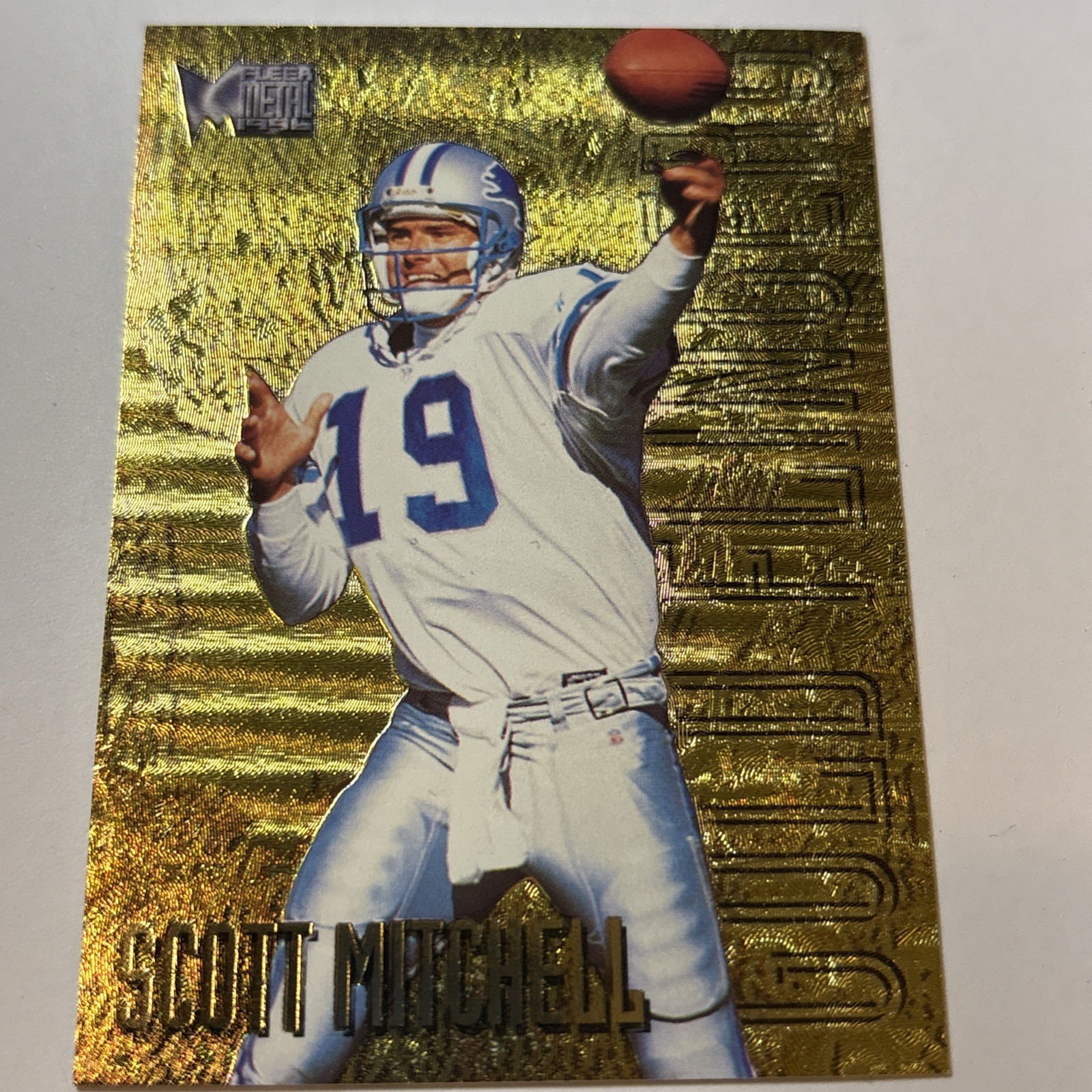 Scott Mitchell 1996 Fleer Metal Goldflingers #10 Detroit Lions