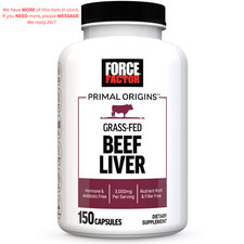 FORCE FACTOR Primal Origins Beef Liver Capsules, 150 Count Pack of 1 ,