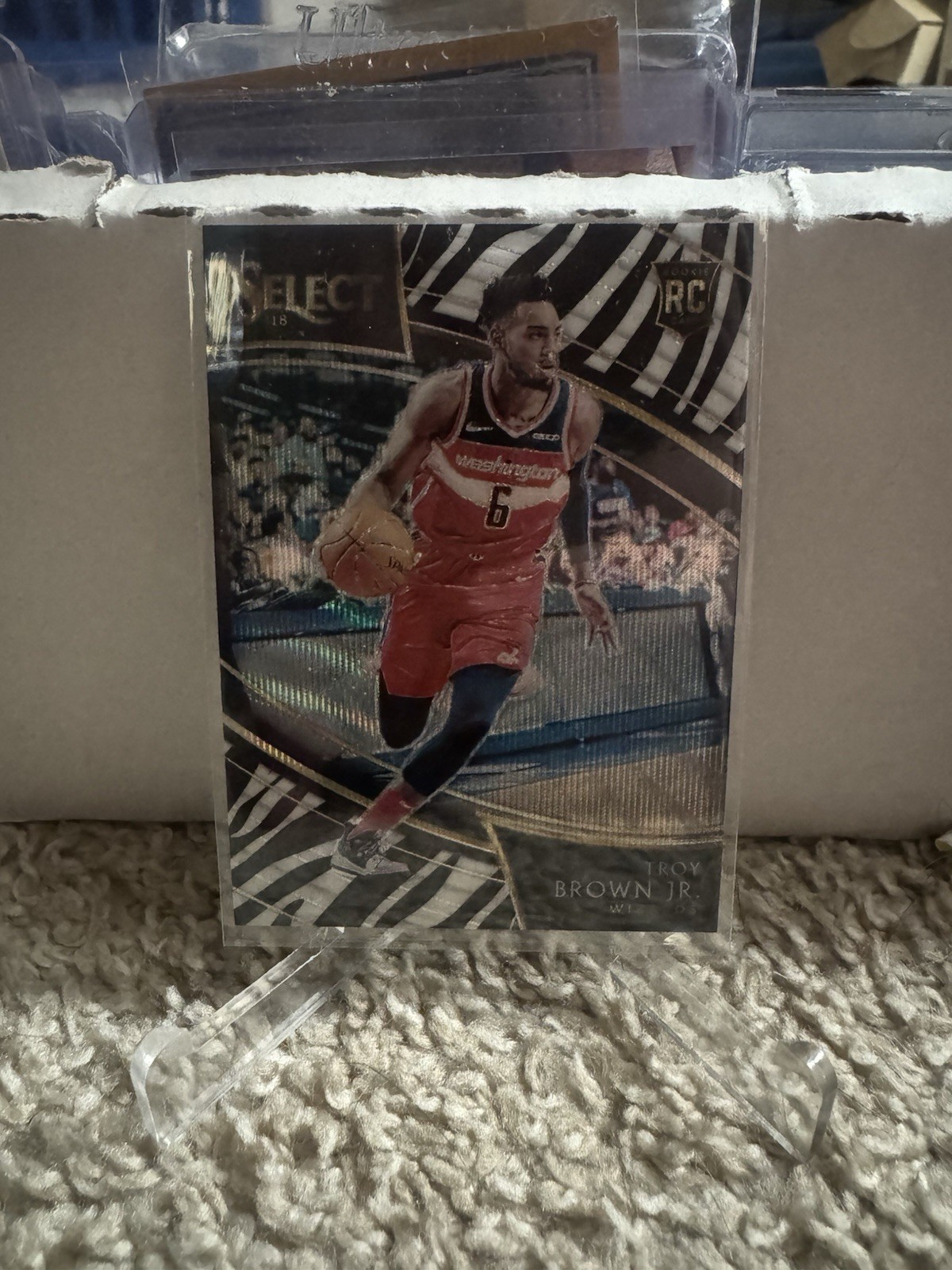 2018-19 Panini Select Courtside Level Zebra Prizm Troy Brown Jr SSP Case Hit