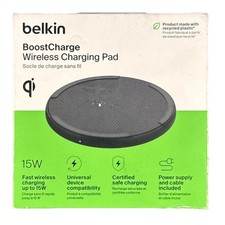 Belkin BoostCharge 15W Wireless Charging Pad WIA012TTBK - Black Brand New OB