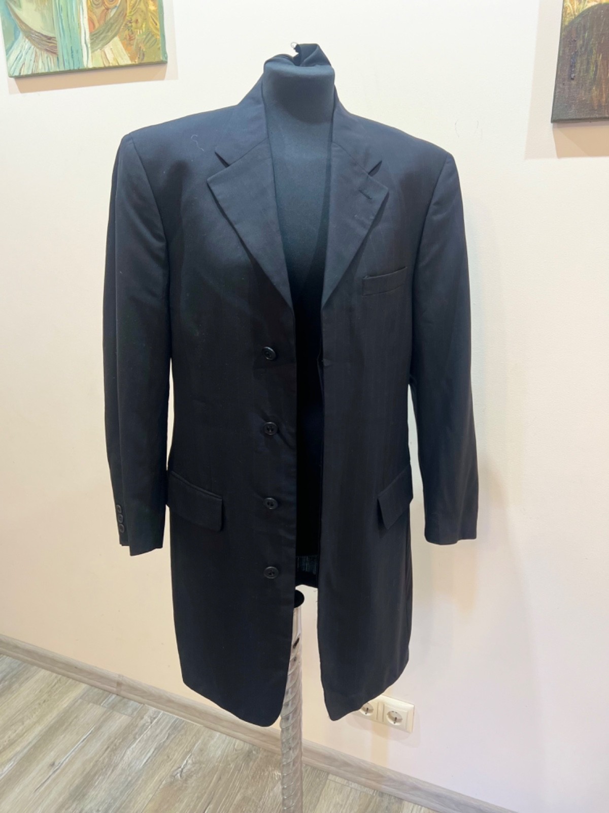 Versus Versace Vintage Pinstripe Blazer / Cashmere & Wool / Size IT 50 thumbnail 5