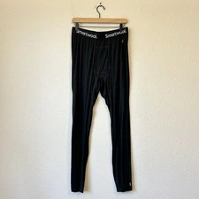 SMARTWOOL Merino 150 Baselayer Pants Mens L Black Pull On Cozy Thermal Outdoor