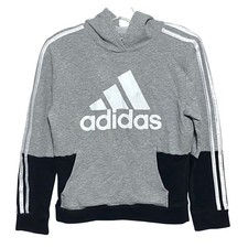 Adidas Logo Spell Out Pullover Hoodie Boys Youth L Athleisure Activewear Comfort