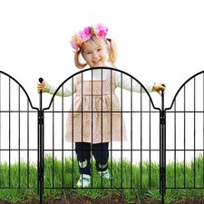 6 Panels No Dig Decorative Garden Fence, 25in H x 12.2ft L Animal Barrier...