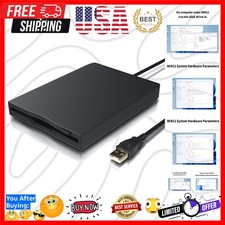 USB 3.5-inch Floppy Disk Drive - External 1.44 MB FDD Reader for Desktop/Lapt...