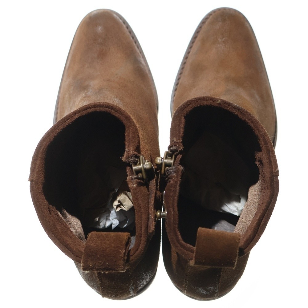 Diesel Side Zip Suede Leather Boots Brown Ladies thumbnail 4